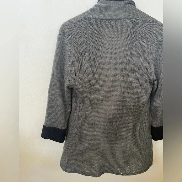 Wooden Ships Paola Buendia Sz S/M Anthropologie Gray Open Cardigan Lightweight - Picture 9 of 11